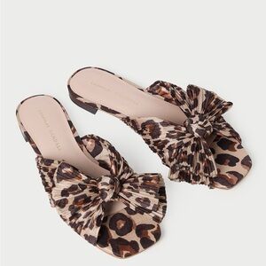 Loeffler Randall Daphne Leopard Bow Sandals